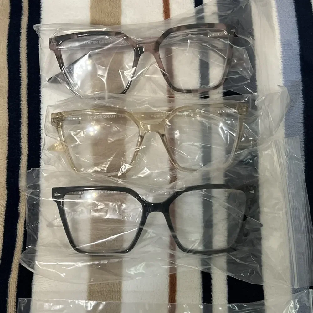 Design Optics Reading Glasses 3 Pack With Case Plastic Frame Square